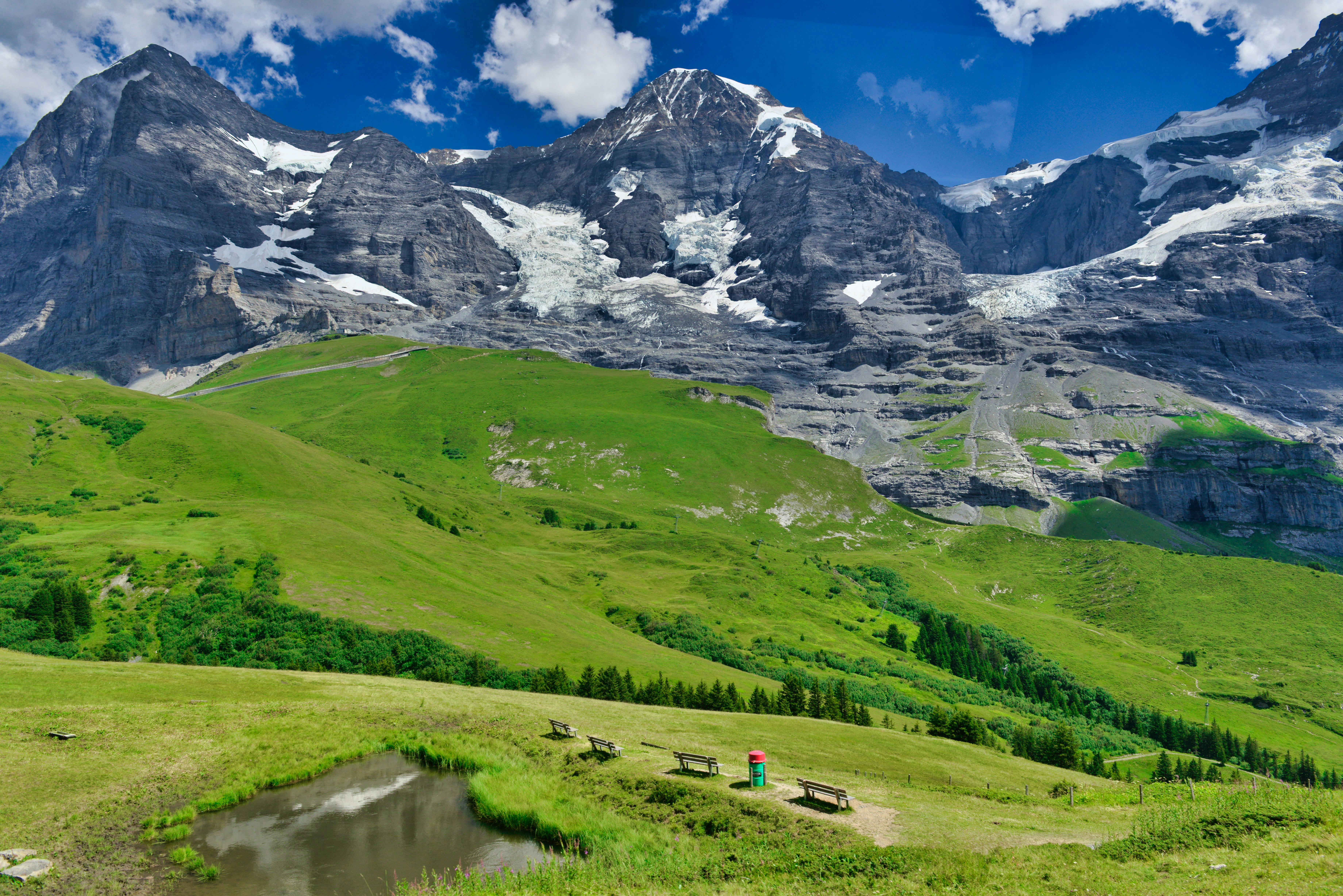A high alpine trail in the Swiss Alps